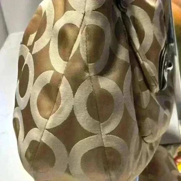Coach Kristin Op Art Sateen Zip Top Tote Shoulder Bag #16813 - Picture 13 of 16